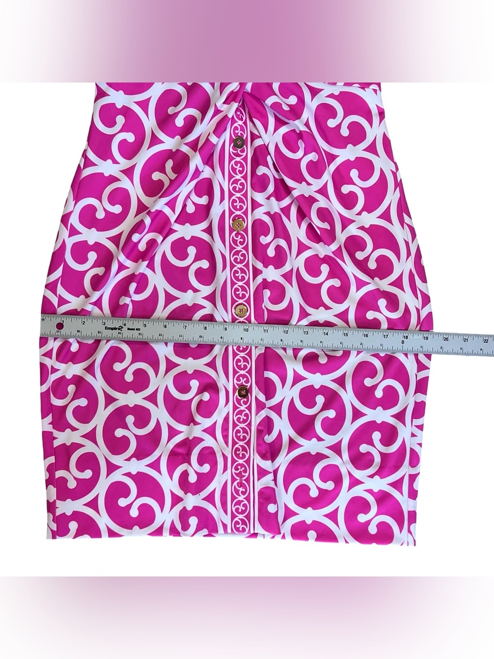 Gretchen Scott Women’s Sz M Pink Twist and Shout Dress Geometric Print Stretch - Picture 15 of 16
